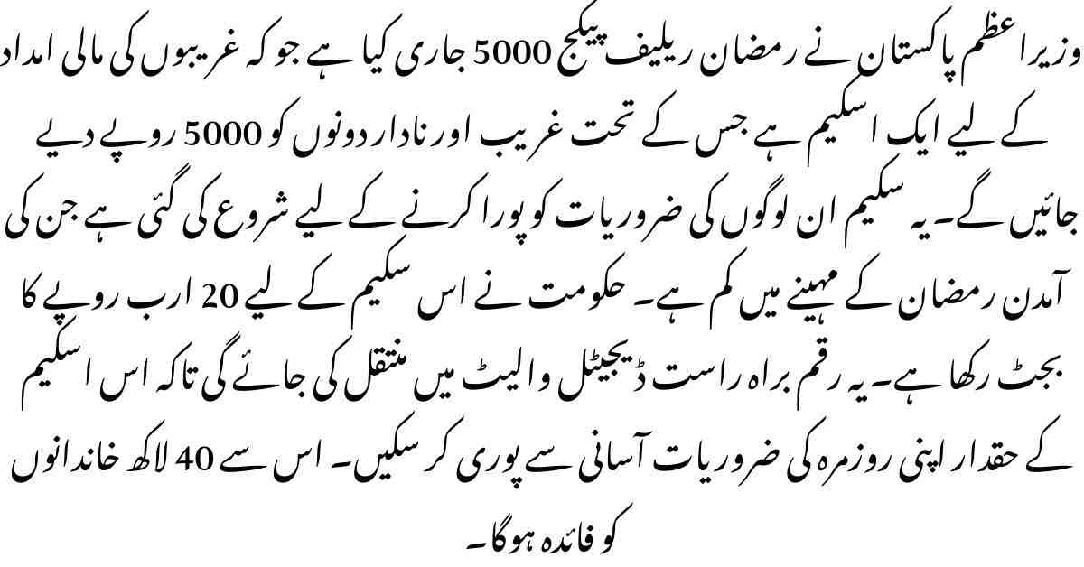 Ramzan Relief Package 5000