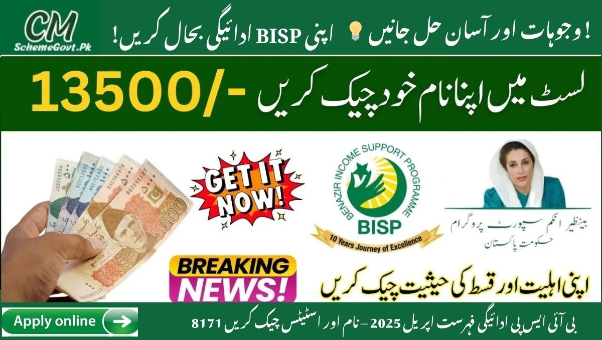 You are currently viewing 8171 BISP Payment List April 2025 – Check Name & Status