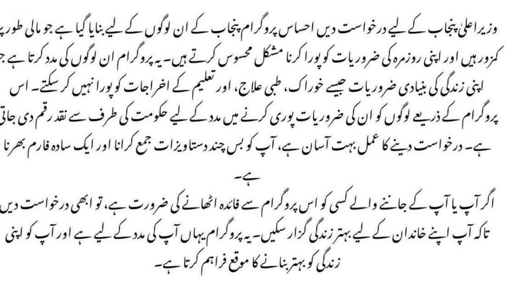 Apply for CM Punjab Ehsaas Program