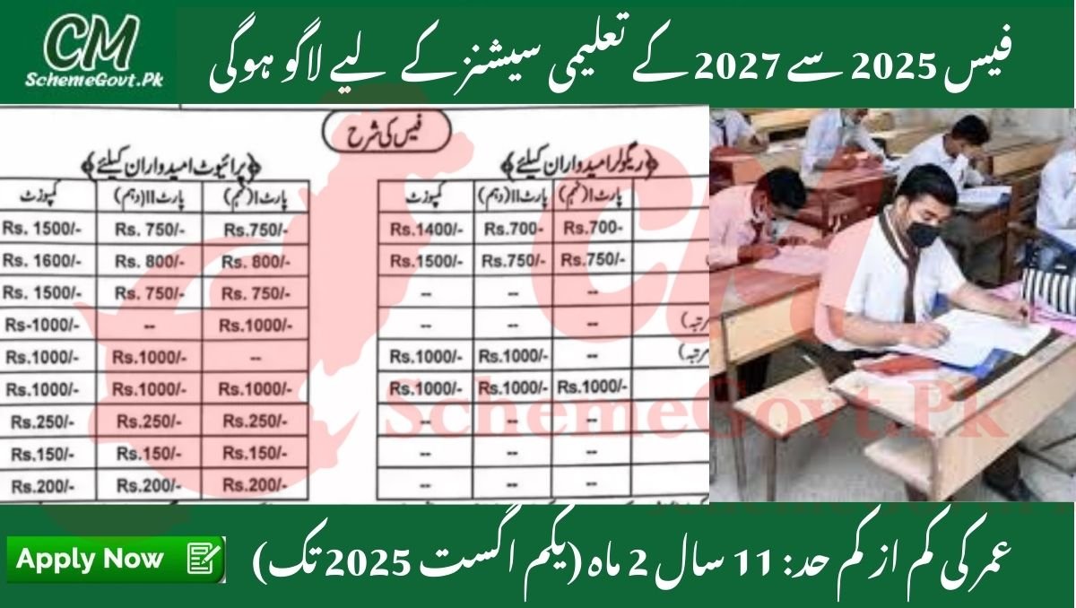 New Matric Fee Announced in Punjab