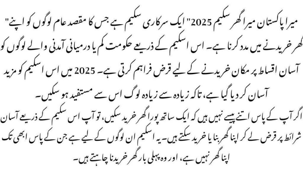 Mera Pakistan Mera Ghar Scheme 2025