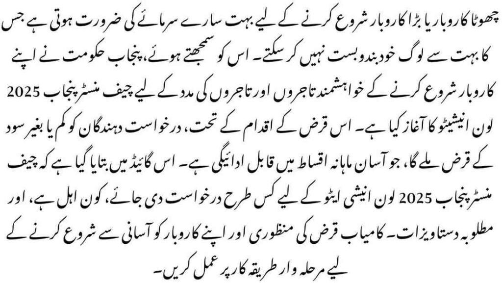 Chief Minister Punjab 2025 Loan Initiative