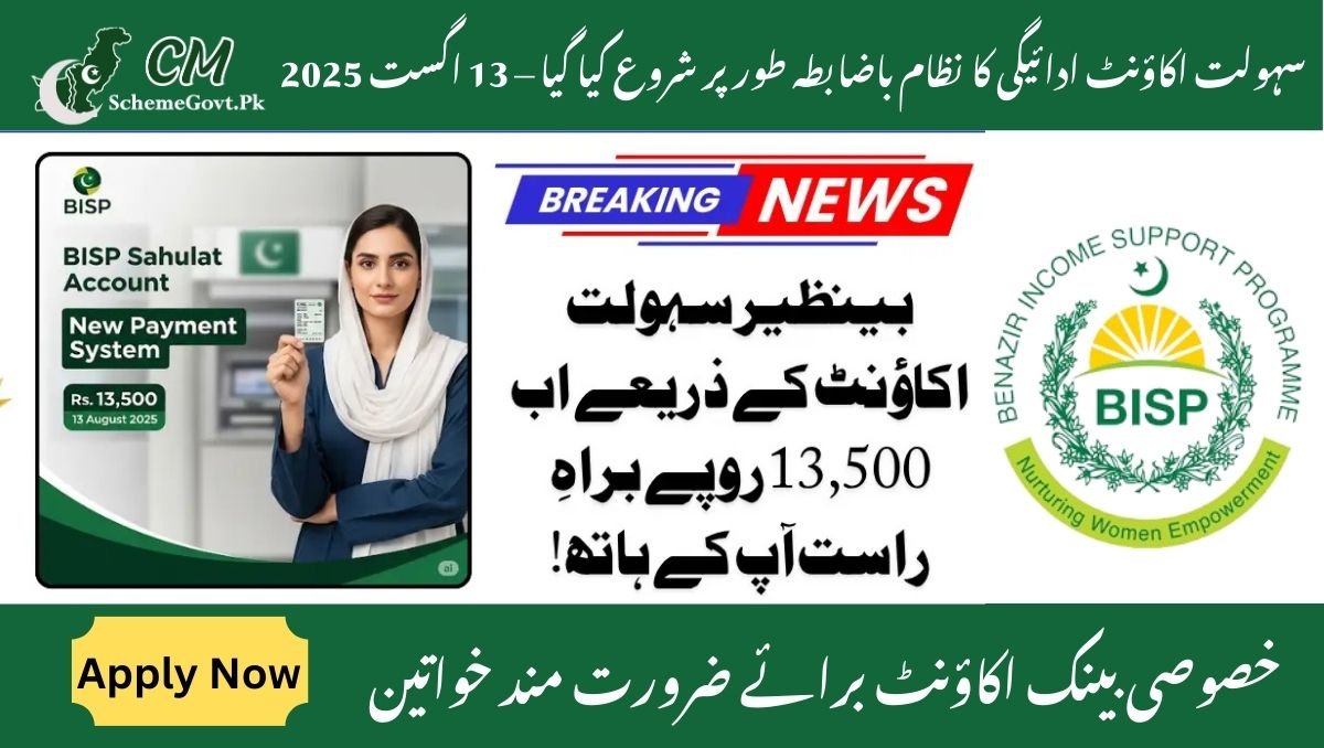 You are currently viewing Sahulat Account Payment System Officially Launched – August 13, 2025